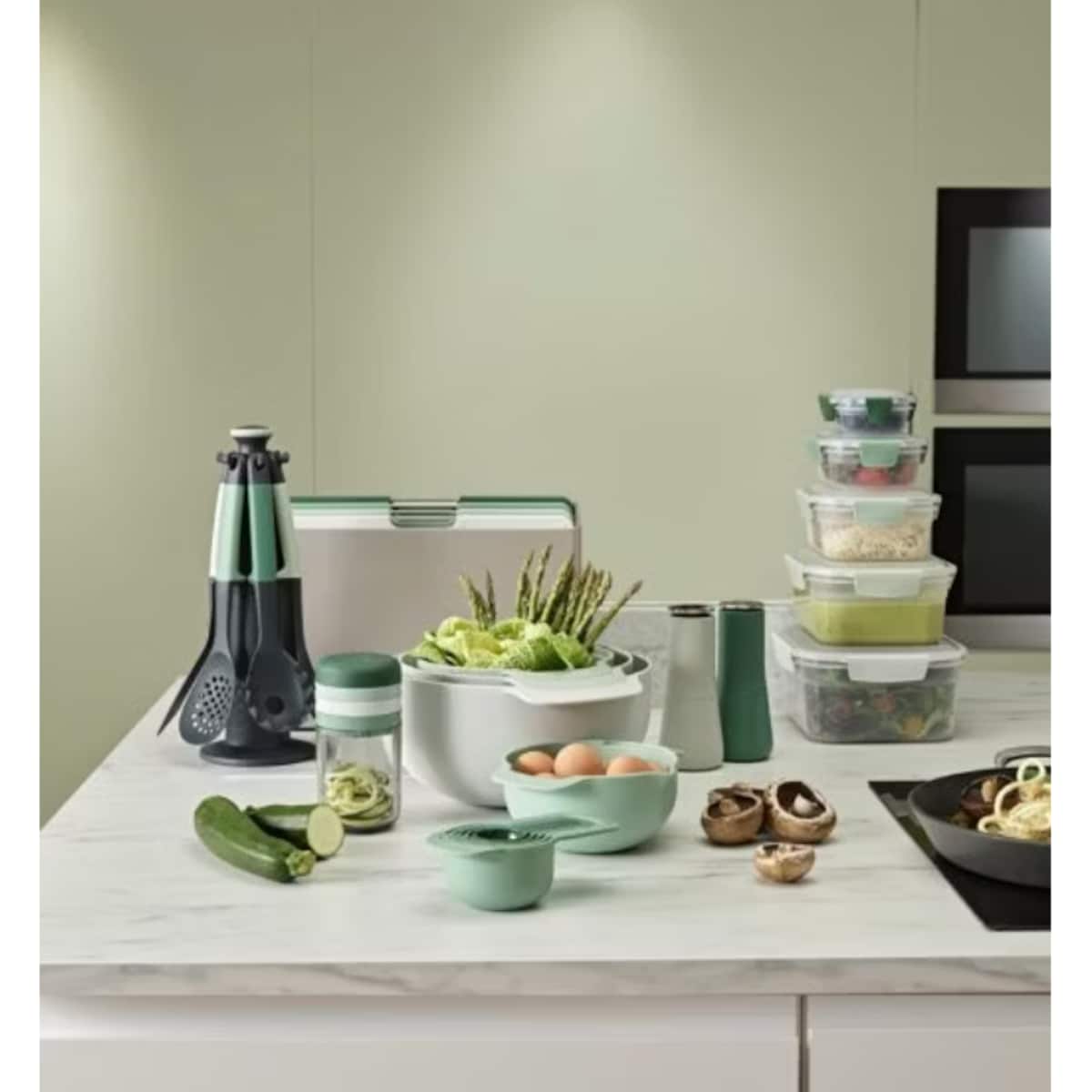 Zestaw 5 narzędzi na stojaku Elevate Sage,  34 x 23 x 23 cm, Joseph Joseph