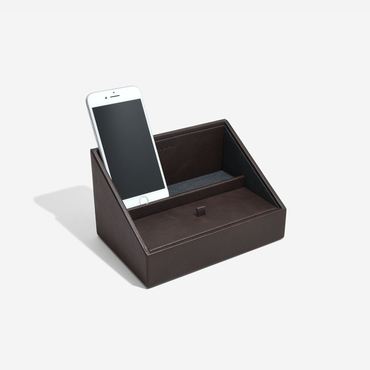 Stacja dokująca i pudełko na biżuterię Stackers ciemnobrązowe