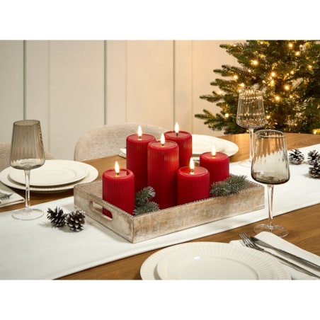 Zestaw 6 świec LED NOISETTE 10/16 cm Czerwony