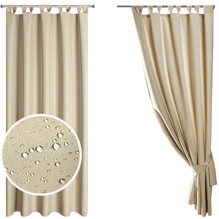 Zasłona Ogrodowa Tarasowa Taras 155 x 240 Beżowa na Szelkach Rzepy Zewnętrzna