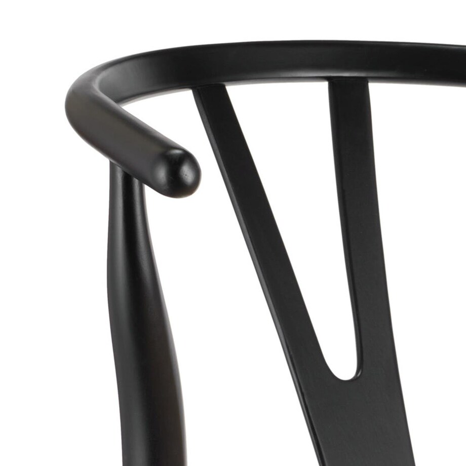 Krzesło jesionowe Bonbon MH-002CH-BN Moos rattanowe siedzisko czarne beż
