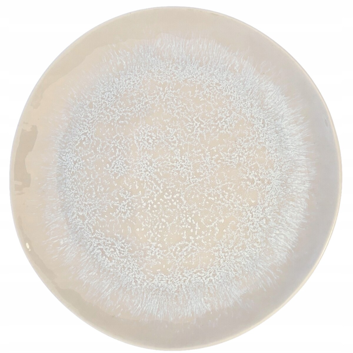 TALERZ DESEROWY 20cm okrągły ceramiczny beżowy płytki mały obiadowy serwis