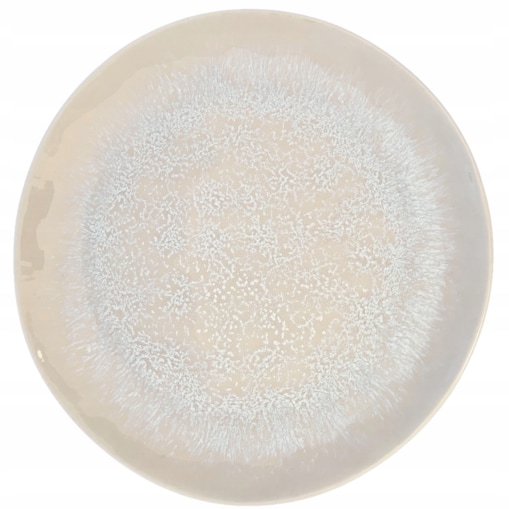 TALERZ DESEROWY 20cm okrągły ceramiczny beżowy płytki mały obiadowy serwis