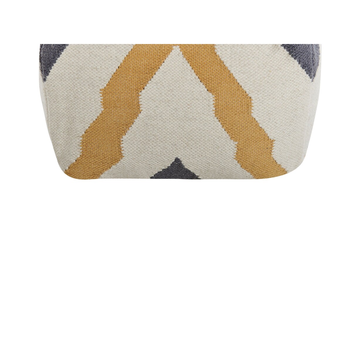 Puf wełniany 56 x 56 x 32 cm beżowo-żółty ZEUGMA