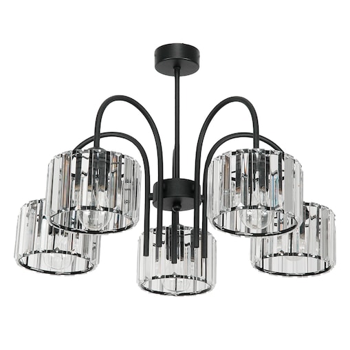 lampa sufitowa wisząca 5 punktowa edylit glamour