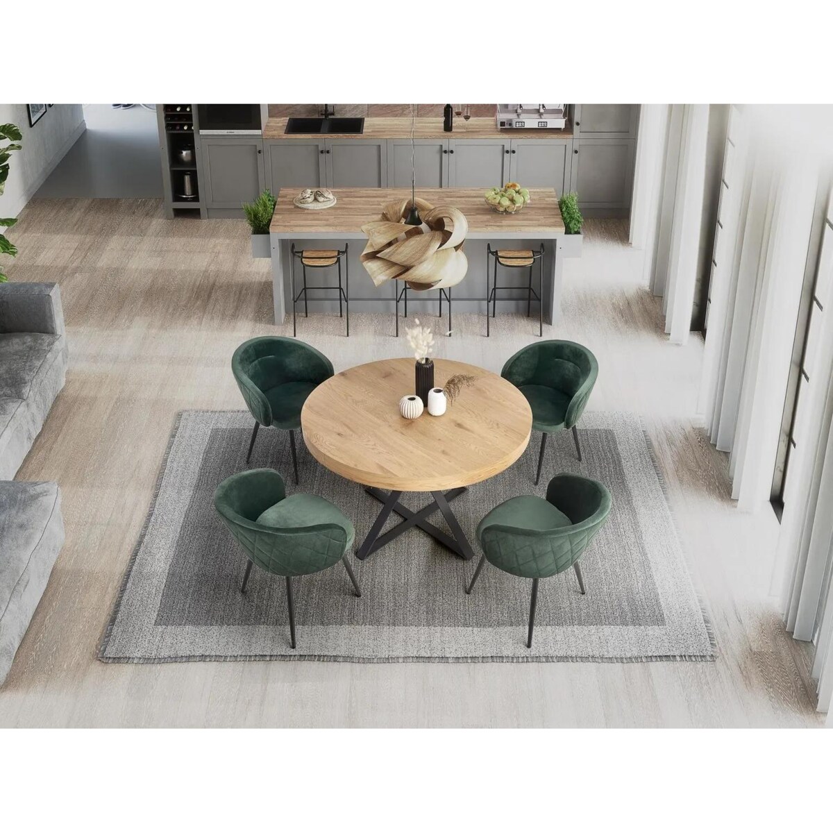 Krzesło tapicerowane K430 VELVET ciemnozielone