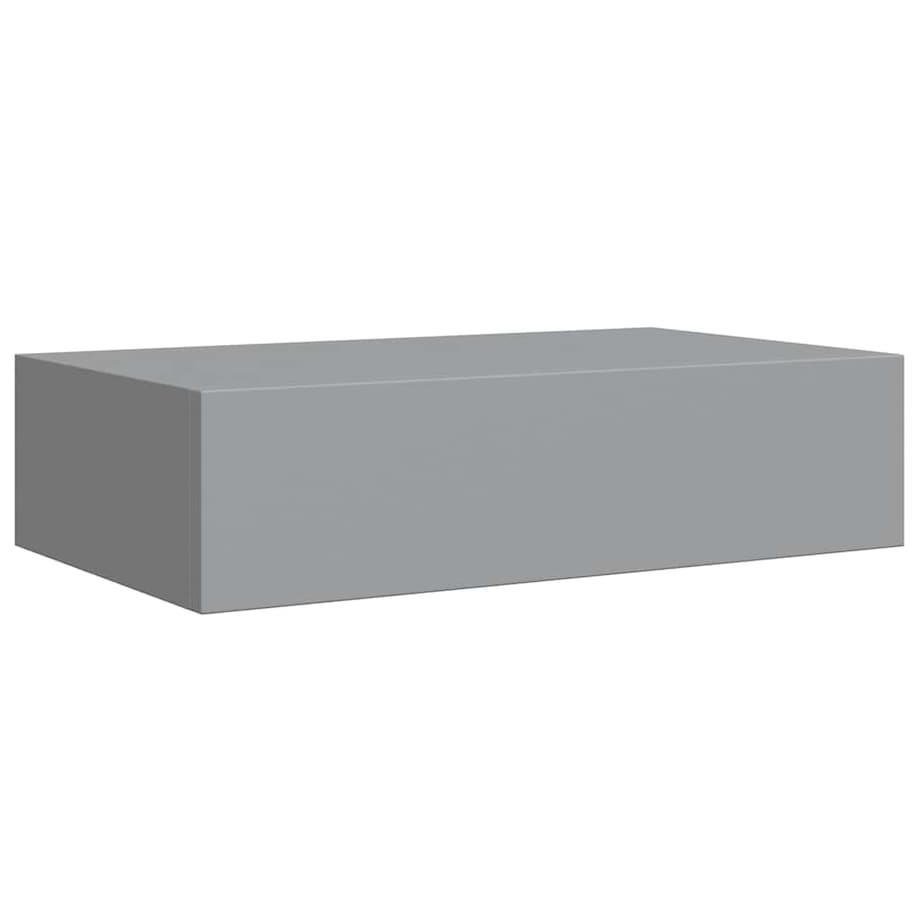 vidaXL Półka ścienna z szufladą, szara, 40 x 23,5 x 10 cm, MDF