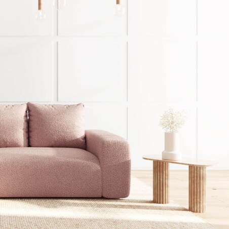 Monce Sofa narożna lewa pastelowy różowa