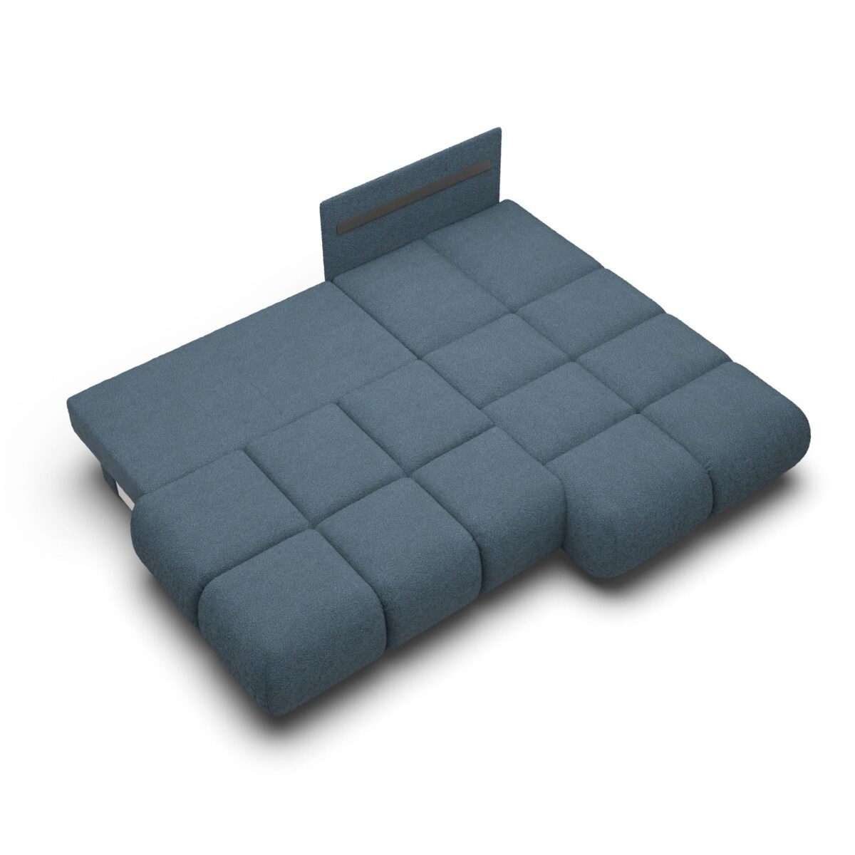 Pikowany Narożnik MILA rozkładany bez boczków prawy ciemnoniebieski