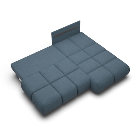 Pikowany Narożnik MILA rozkładany bez boczków prawy ciemnoniebieski