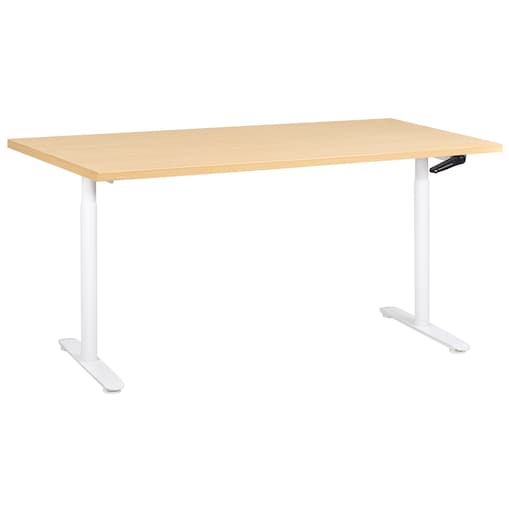 Biurko regulowane manualnie DESTINAS 160 cm 72 cm Jasny brąz/ biały