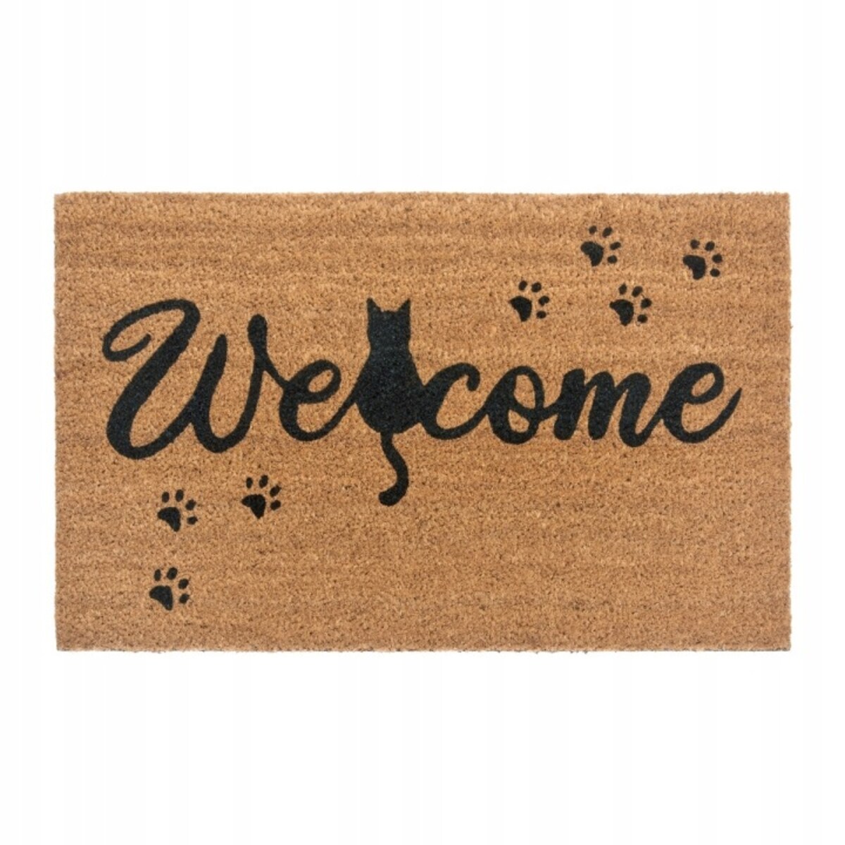 Gruba wycieraczka kokosowa 45x75cm ,mata wejściowa WELCOME z kotem
