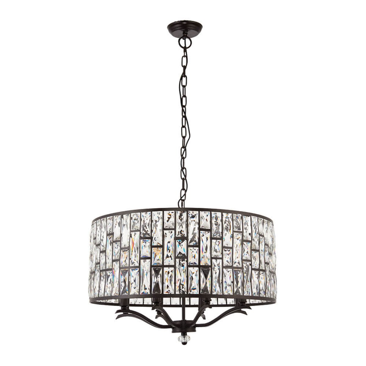 Wisząca lampa glamour Bele 69391 Endon kryształ czarny okrąg przezroczysty