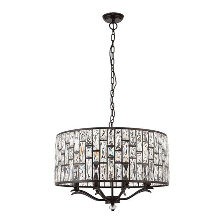 Wisząca lampa glamour Bele 69391 Endon kryształ czarny okrąg przezroczysty