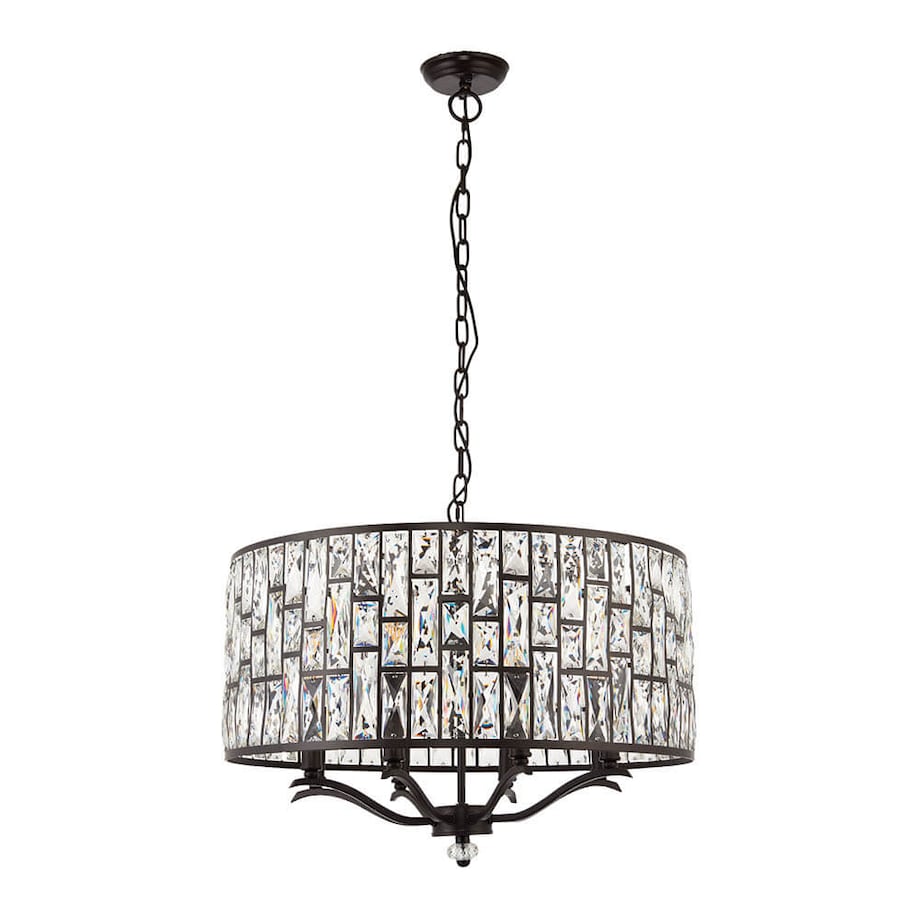 Wisząca lampa glamour Bele 69391 Endon kryształ czarny okrąg przezroczysty
