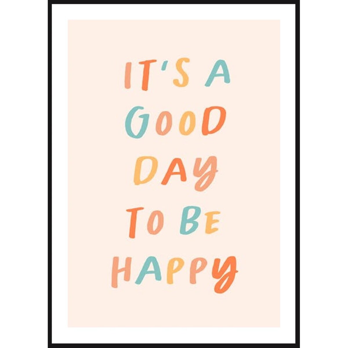 Poster Story, Plakat, Obraz - Be Happy, wymiary 21 x 30 cm