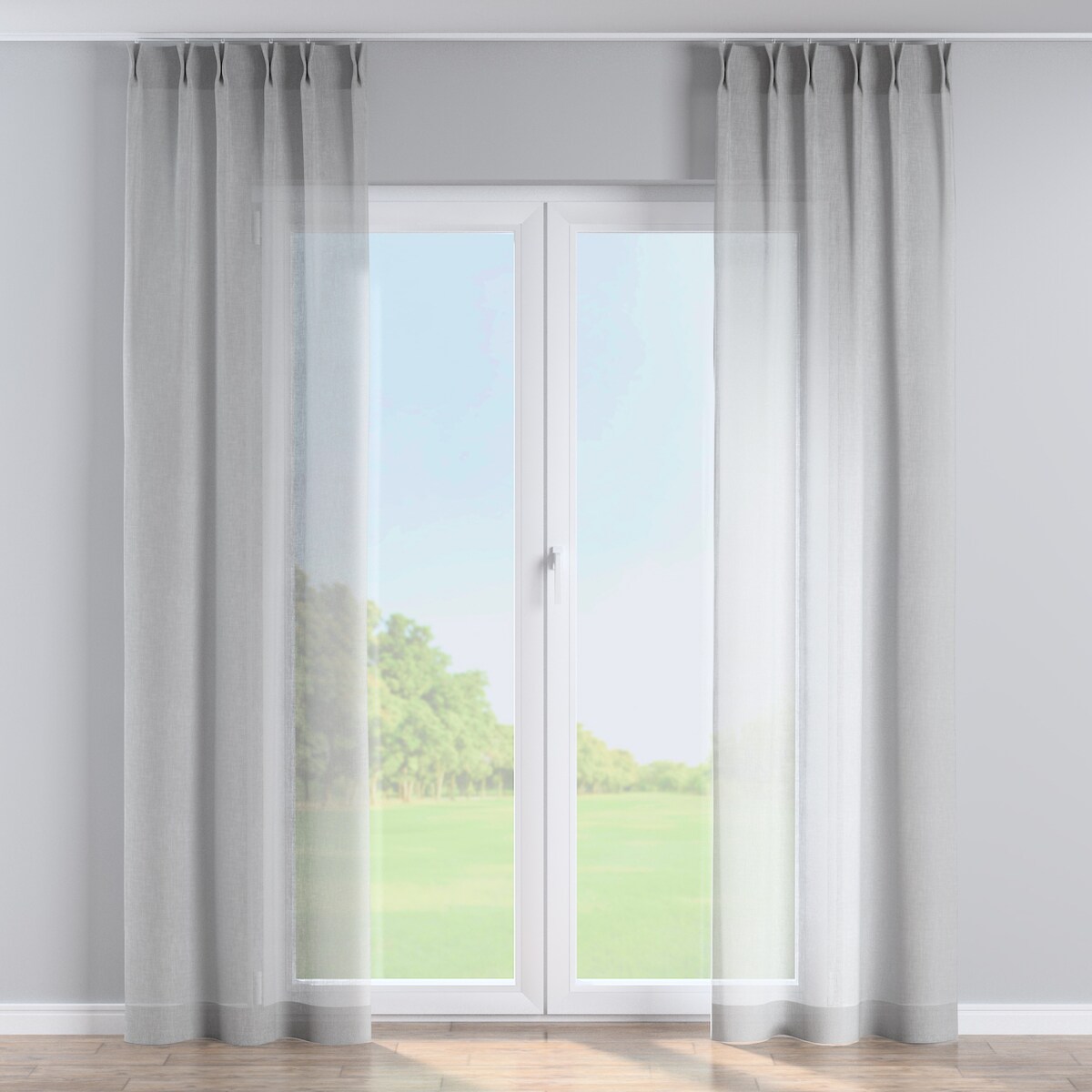 Zasłona na haczykach flex podwójnych 130x245 gołębi szary