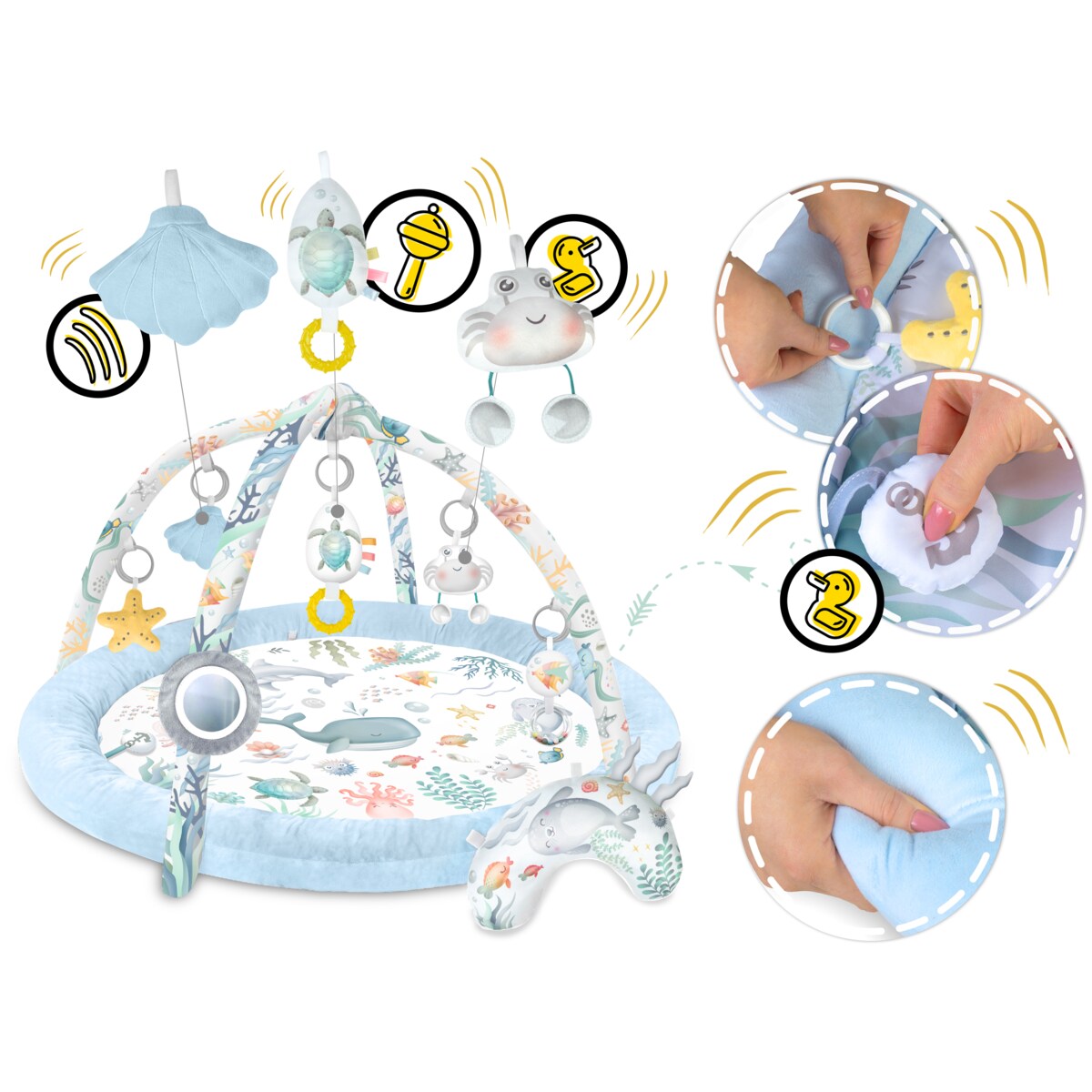 Mata edukacyjna interaktywna dla niemowląt kokon kojec gniazdo Nukido