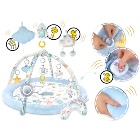 Mata edukacyjna interaktywna dla niemowląt kokon kojec gniazdo Nukido