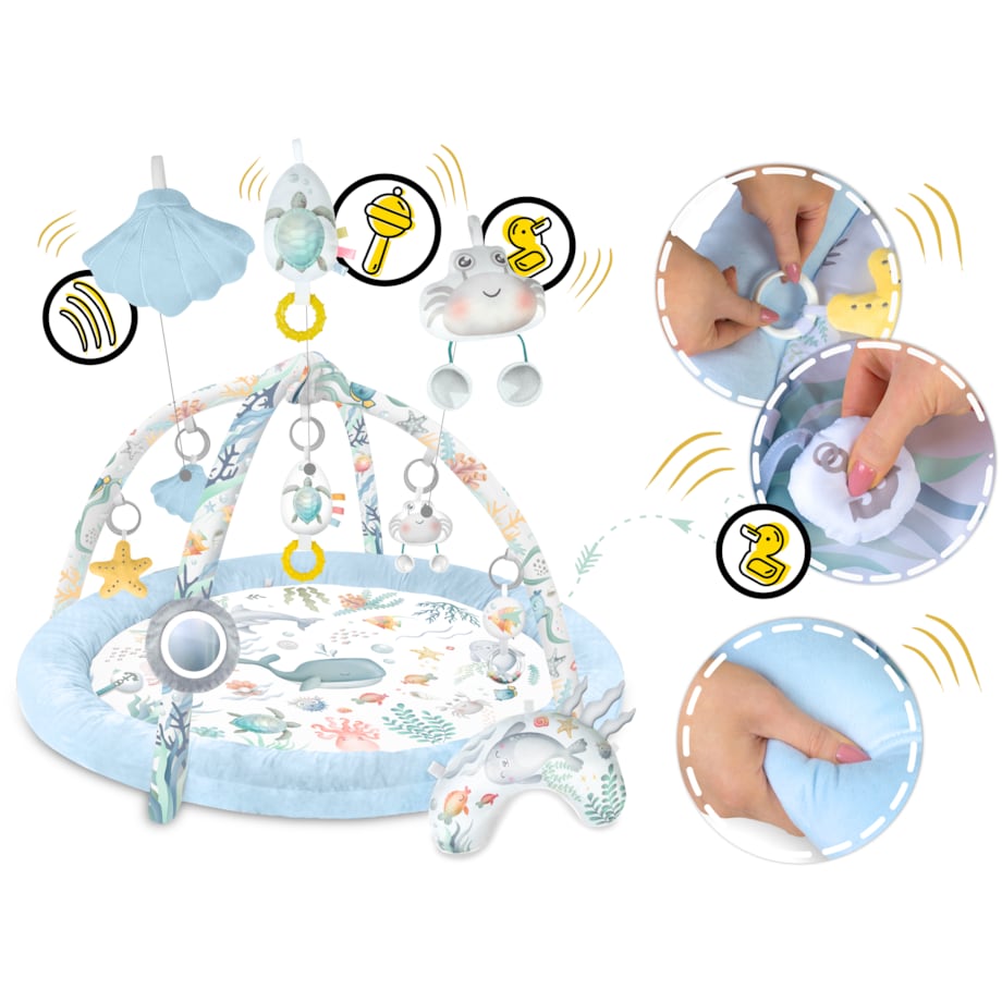 Mata edukacyjna interaktywna dla niemowląt kokon kojec gniazdo Nukido