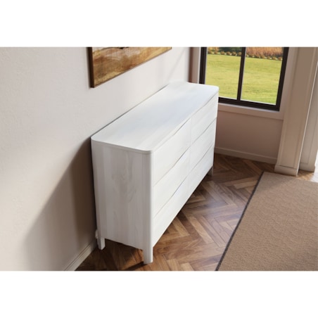 Drewniana komoda bukowa Visby MODENA LOW 150 / kolor biały