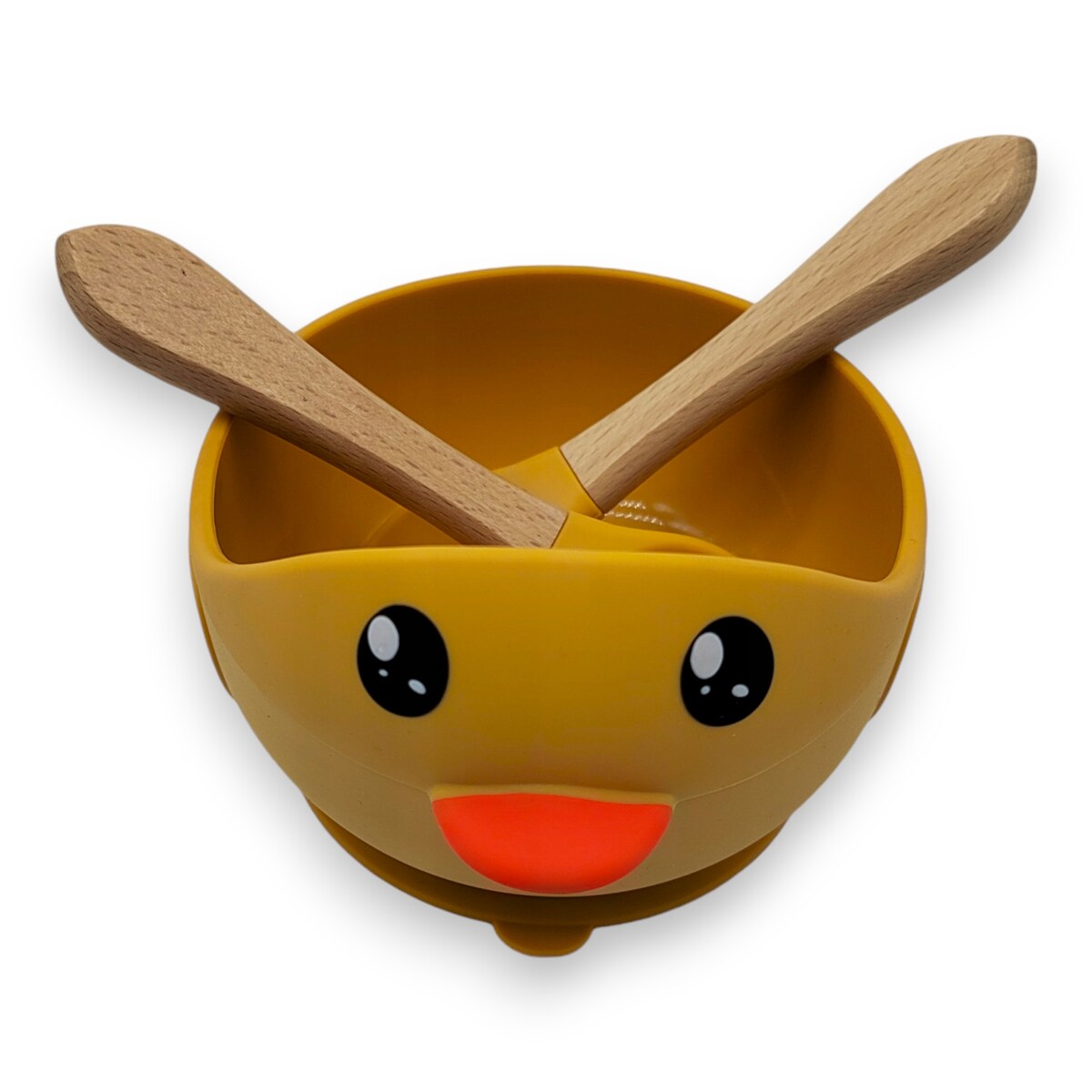 Miseczka z przyssawką silikonowa dla dziecka na przekąski łyżka widelec BLW