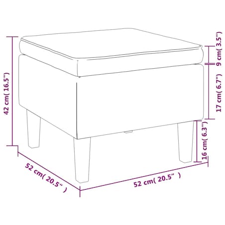 vidaXL Podnóżek z drewnianymi nóżkami, ciemnobrązowy, obity tkaniną