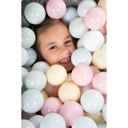 Mały Suchy Basen - szary + 80 piłek PASTELOWE