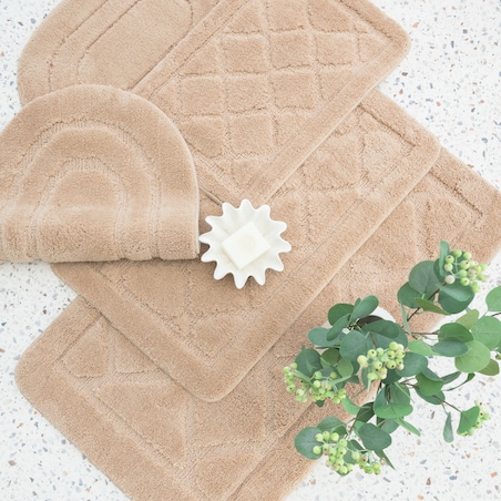Zestaw 2szt Dywanik łazienkowy Soft 40x60 cm antypoślizgowy beżowy