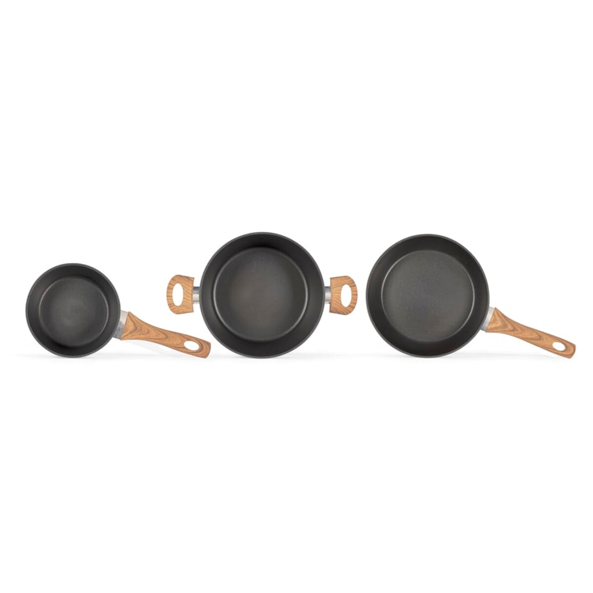 Livoo 5-częściowy zestaw garnków i patelni, aluminiowy, czarny