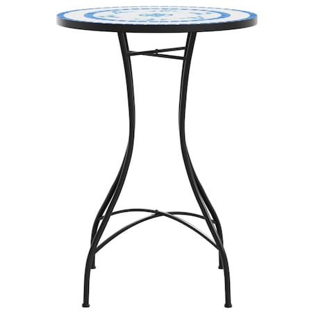 vidaXL Mozaikowy stolik bistro, niebiesko-biały, Ø50x70 cm, ceramiczny