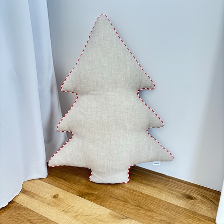 Poduszka Choinka len z wstawką dwukolorową