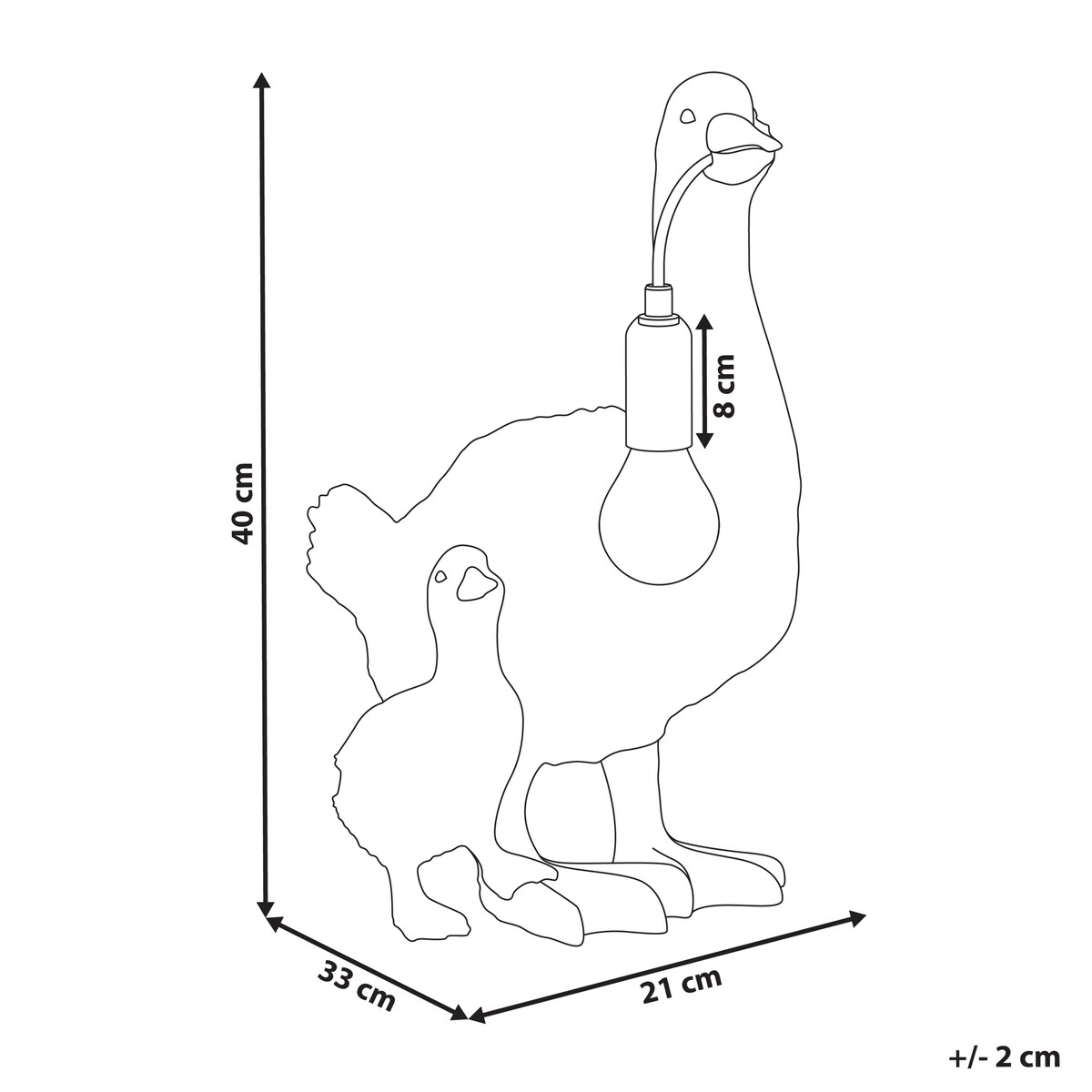 Lampa stołowa Kaczka DAFFY Złoty
