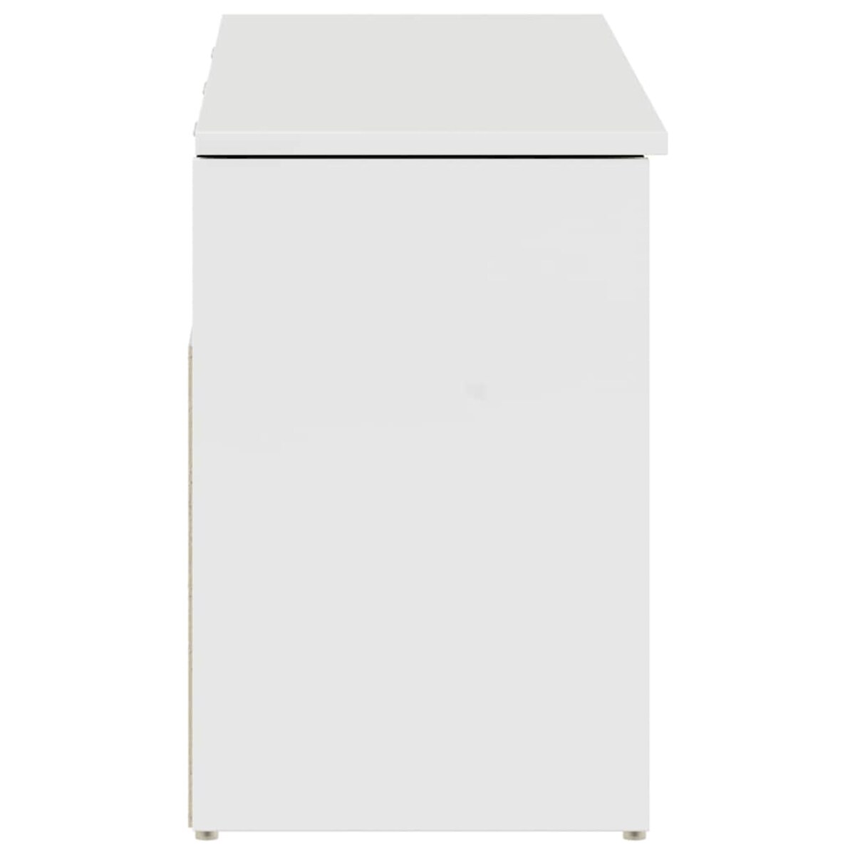 vidaXL Ławka na buty Wysoki połysk Biały 102x30,5x45 cm Drewno klejone