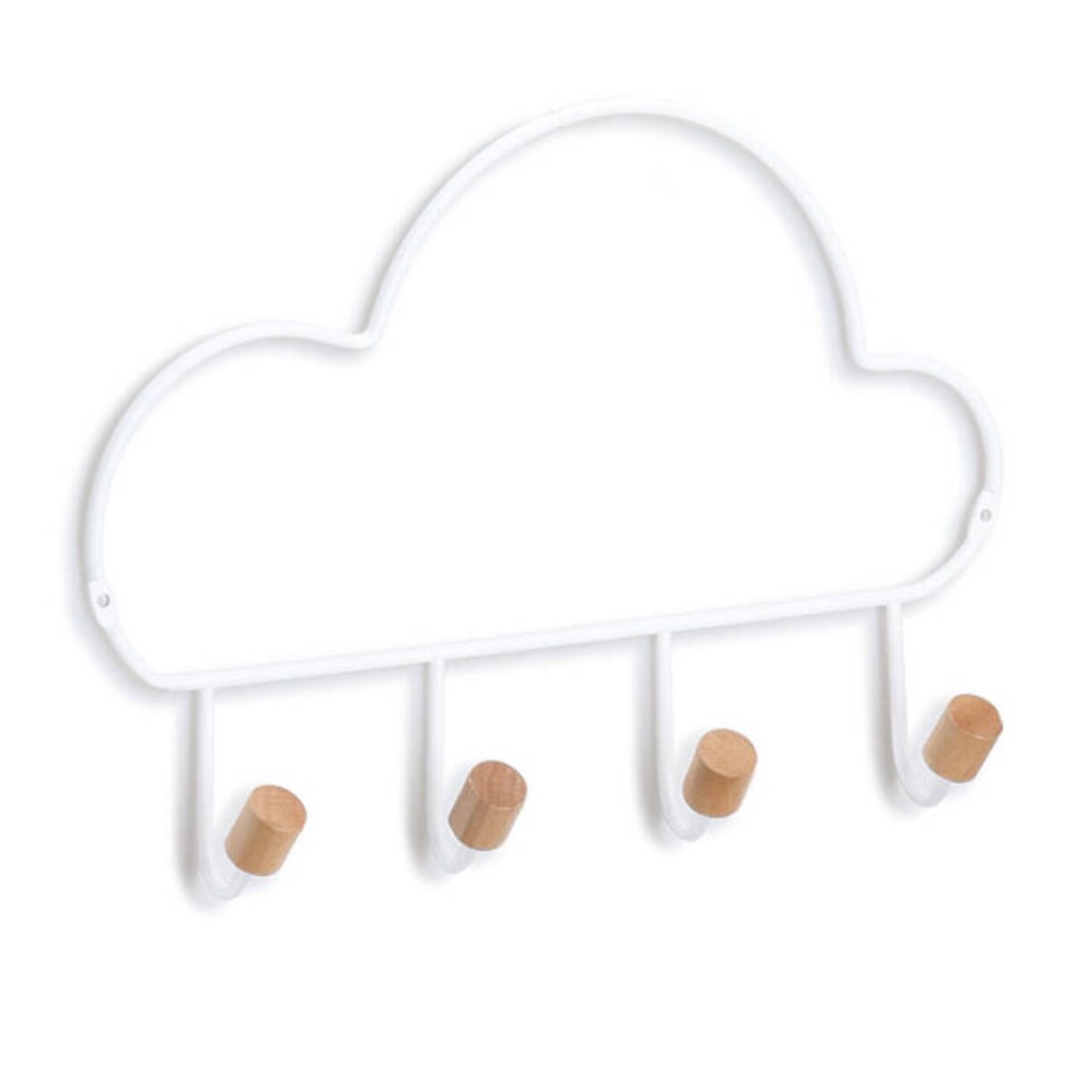 Wieszak ścienny w kształcie chmury z haczykami, metal