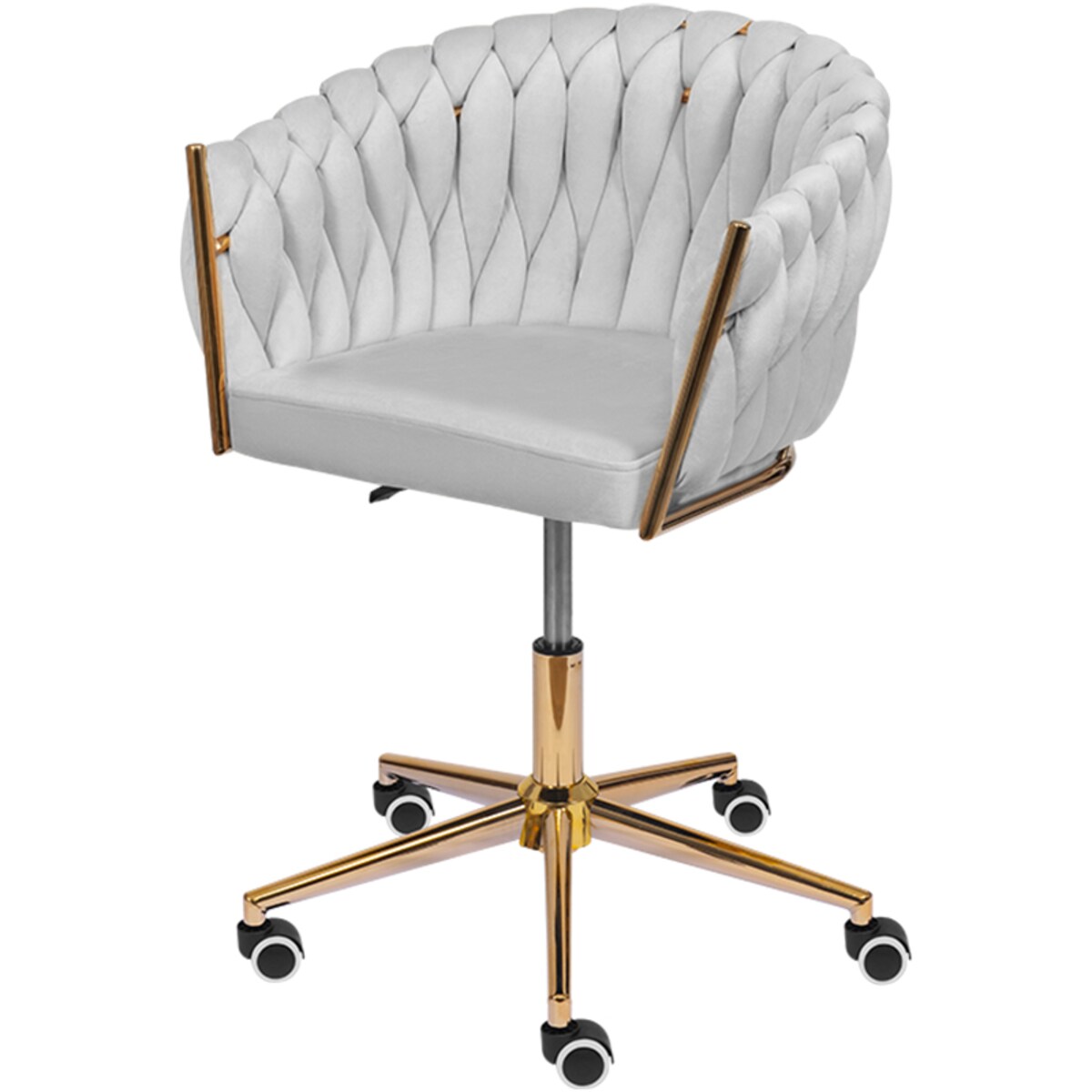 Fotel biurowy krzesło obrotowe regulowane welurowe szare