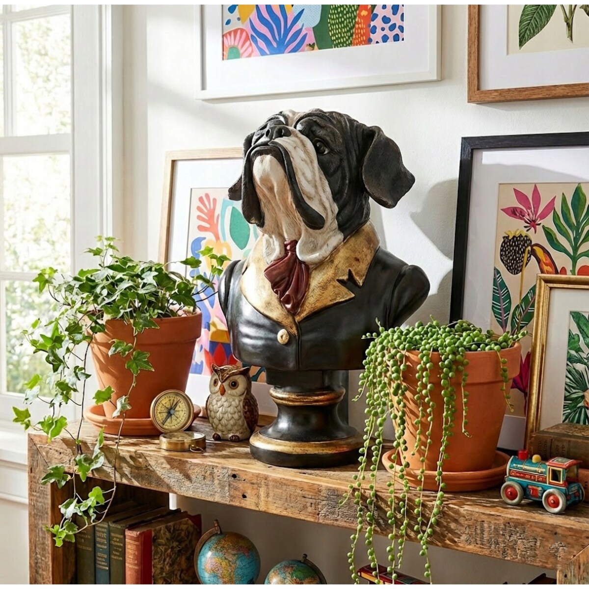 FIGURKA PSA TROFEUM PIES BULLDOG DUŻA DEKORACYJNA DO SALONU DOMU NA PREZENT