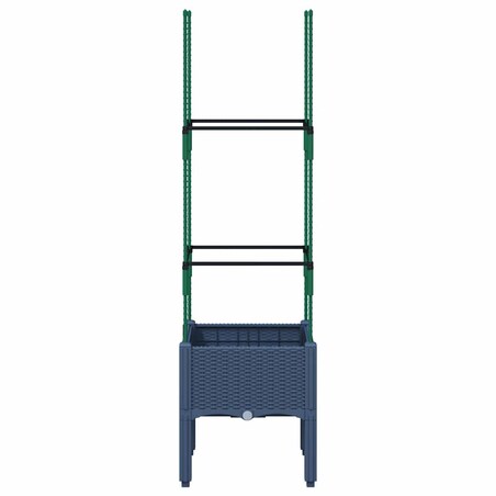 vidaXL Donica ogrodowa z kratką, niebieskoszara, 40x40x142,5 cm, PP