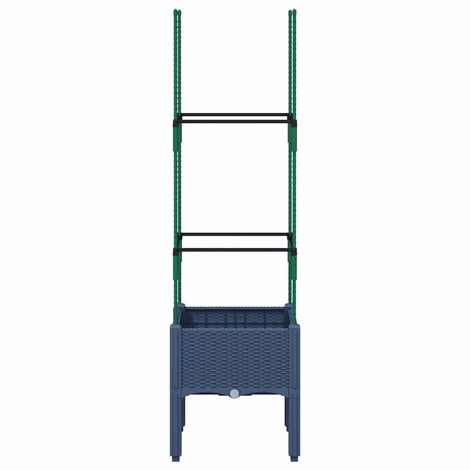 vidaXL Donica ogrodowa z kratką, niebieskoszara, 40x40x142,5 cm, PP