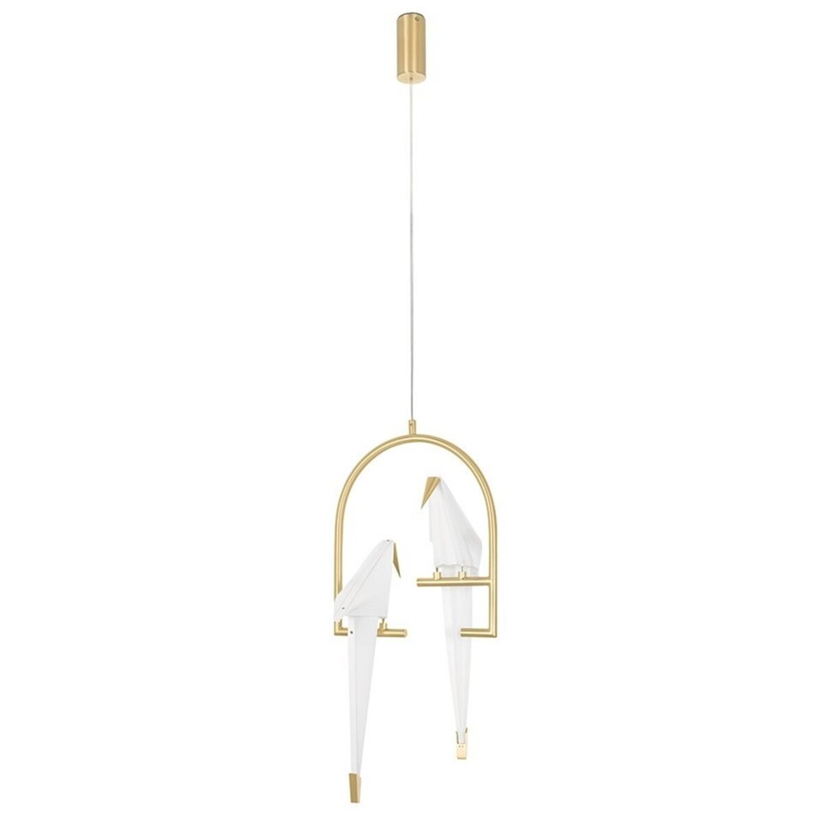 Wisząca lampa Loro MD8113-2 LED 19W ptaki białe złote