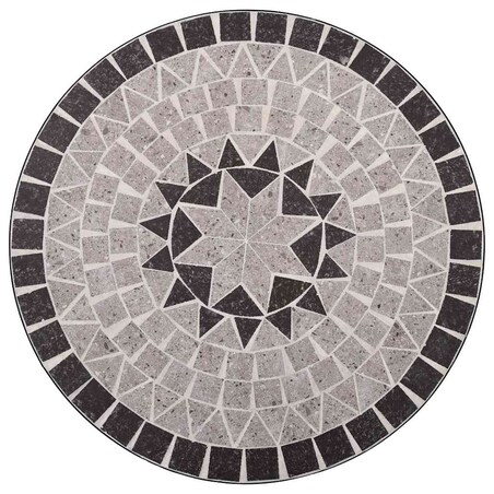 vidaXL Mozaikowy stolik bistro, szary, 60 cm, ceramiczny