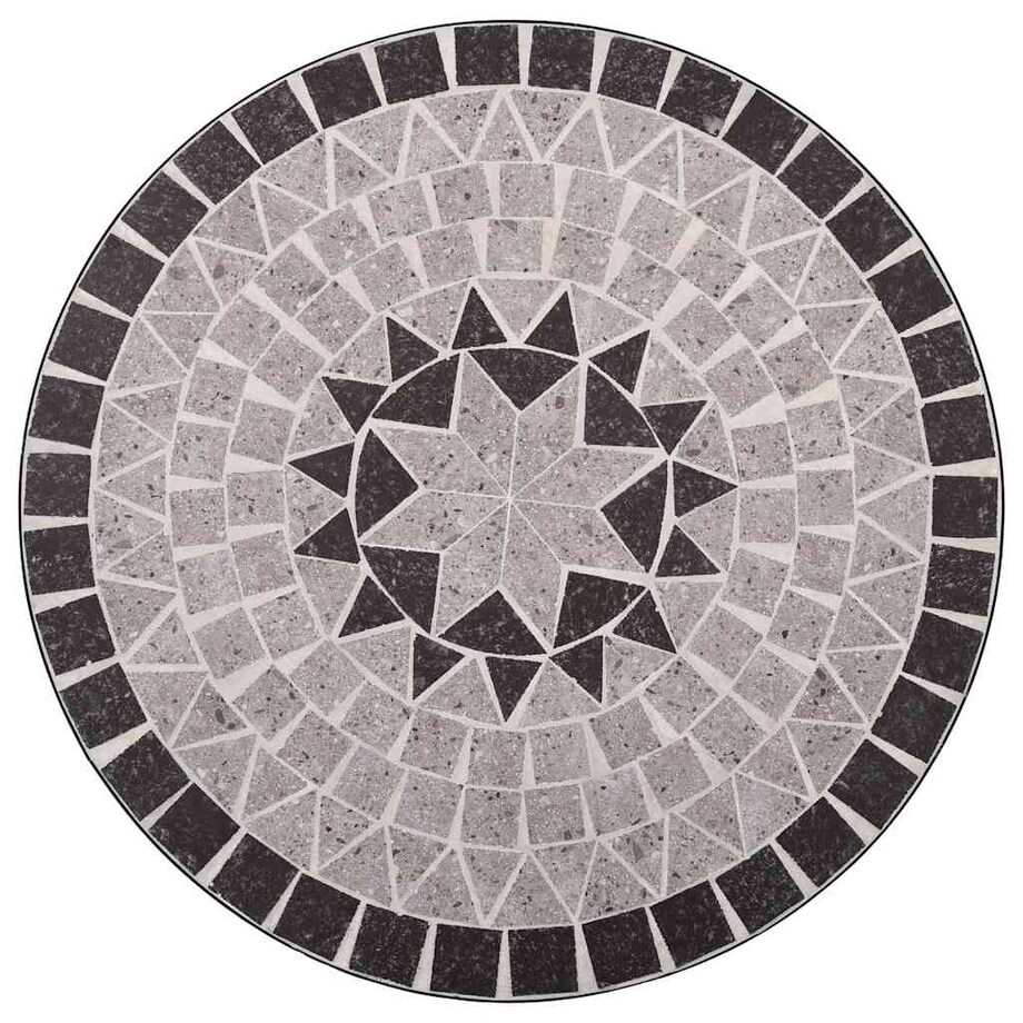 vidaXL Mozaikowy stolik bistro, szary, 60 cm, ceramiczny