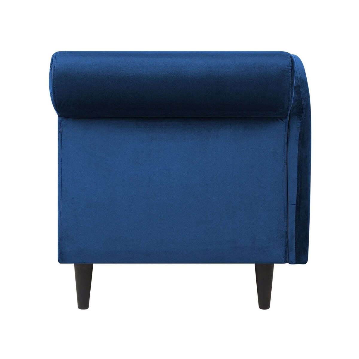 Szezlong welurowy prawostronny niebieski LUIRO