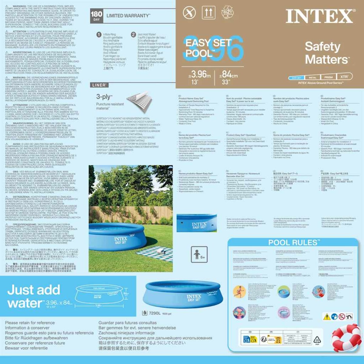 Intex Basen Easy Set, 396 x 84 cm, 28143NP