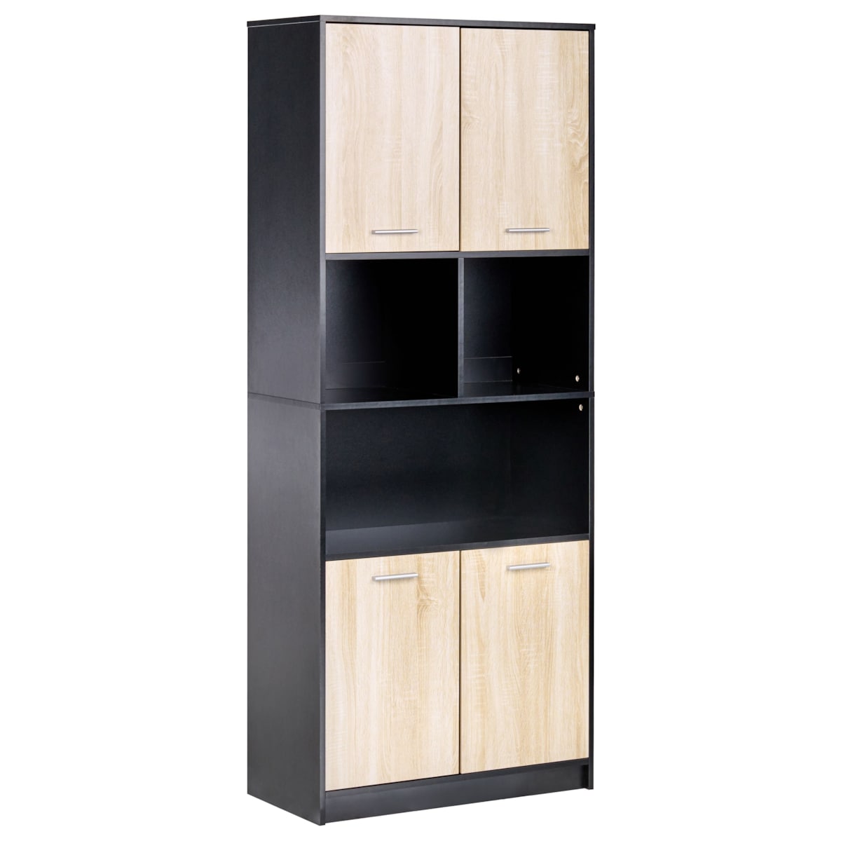 Regał 4-drzwiowy ZEHNA Brązowy/ czarny