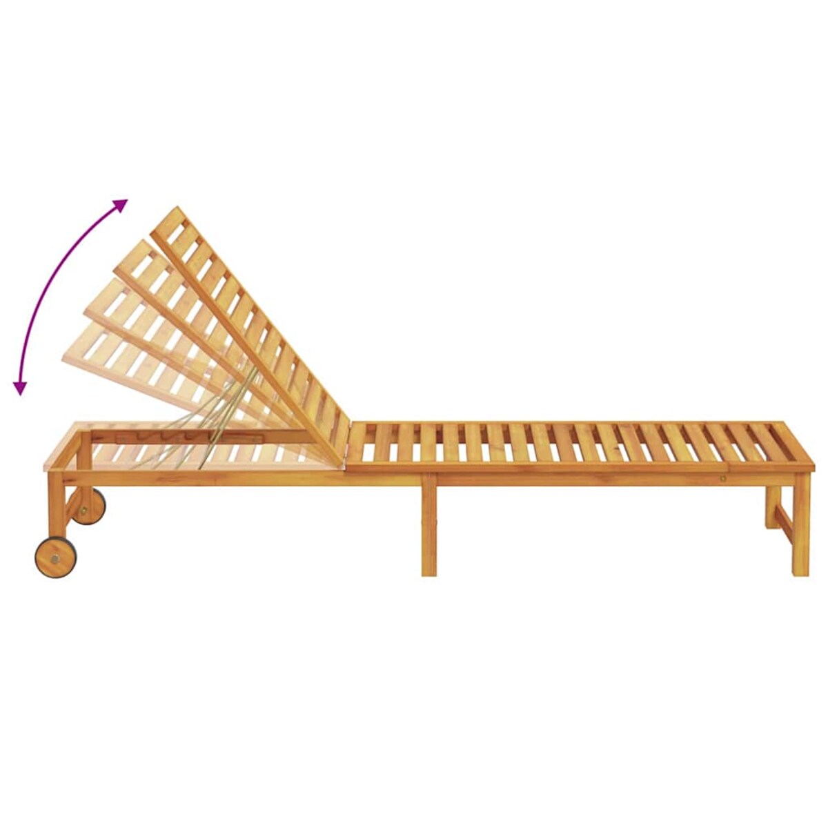 vidaXL Leżak 1-osoba Brązowy 53 x 202 x 89cm Lite drewno akacjowe