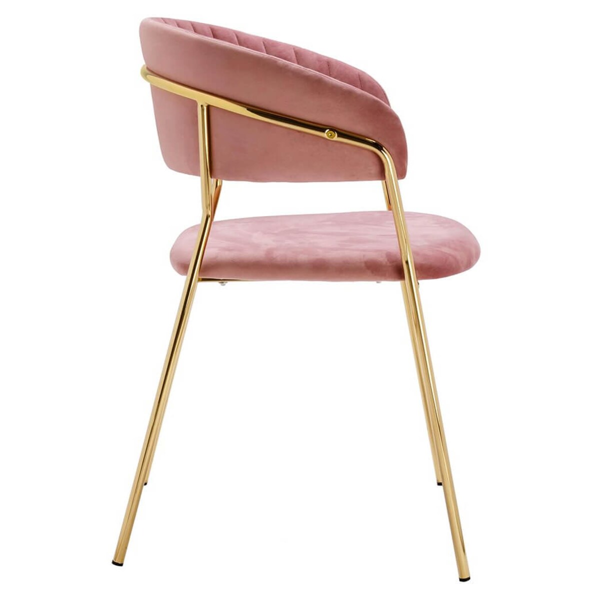 Krzesło do sypialni Margo KH121100121.14 welur różowe złote, King Home