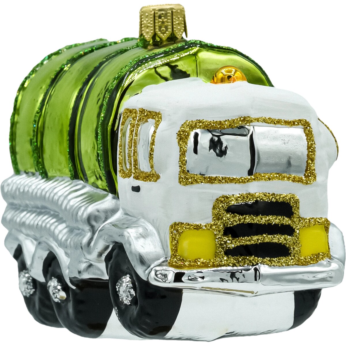 Bombka choinkowa ręcznie dekorowana ze szkła - Samochód biały