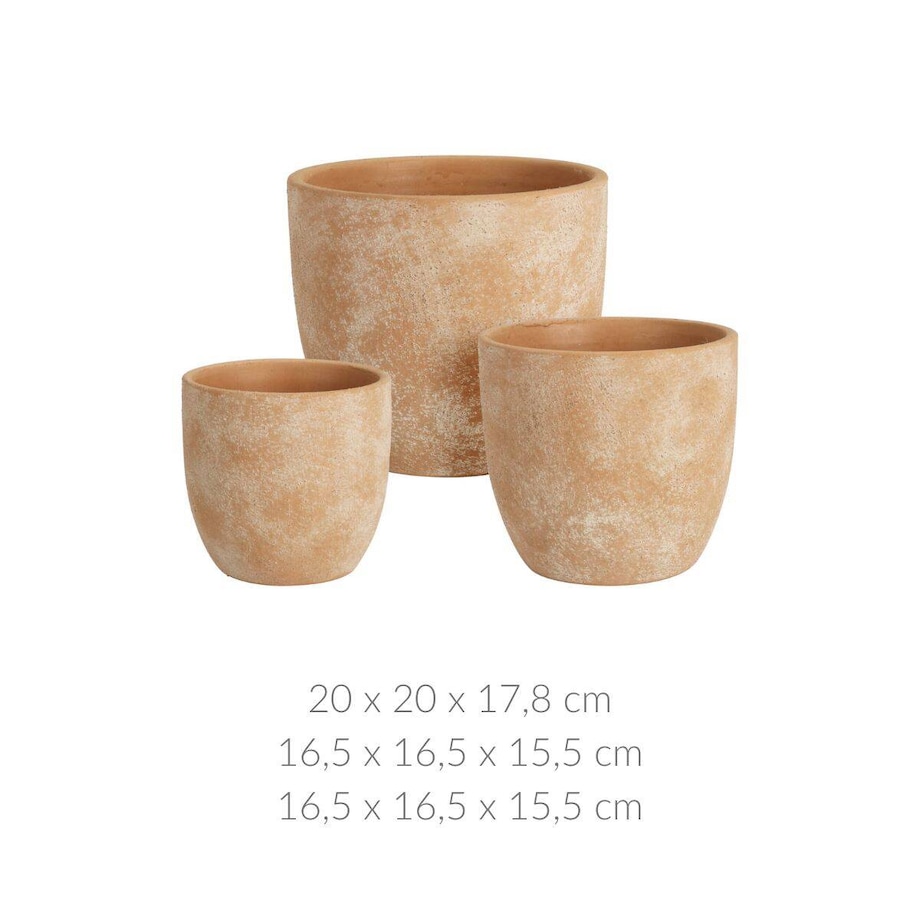 Dekoracyjne doniczki ceramiczne, 3 sztuki