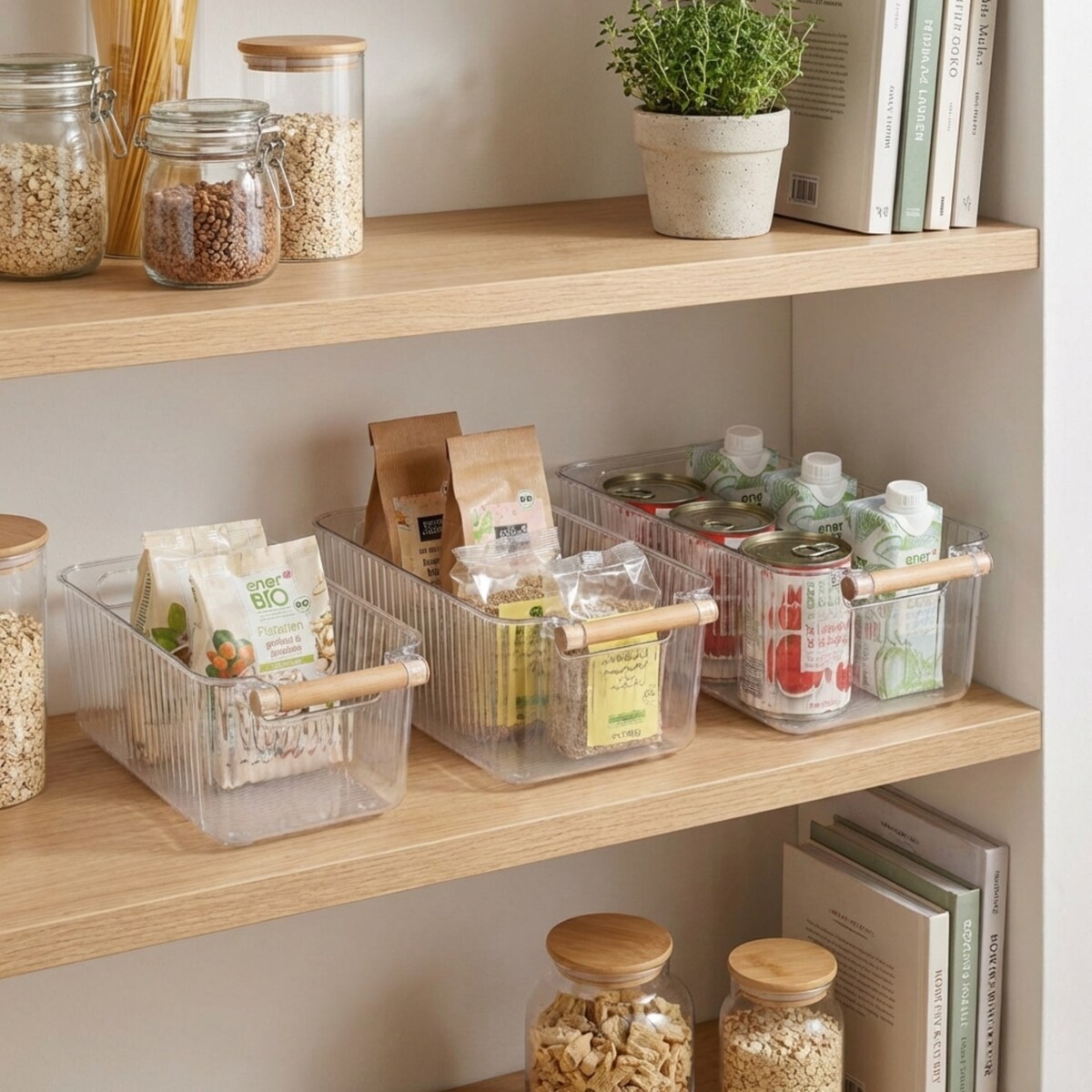 Zestaw organizerów Zeller, 3 szt. bambusowe uchwyty